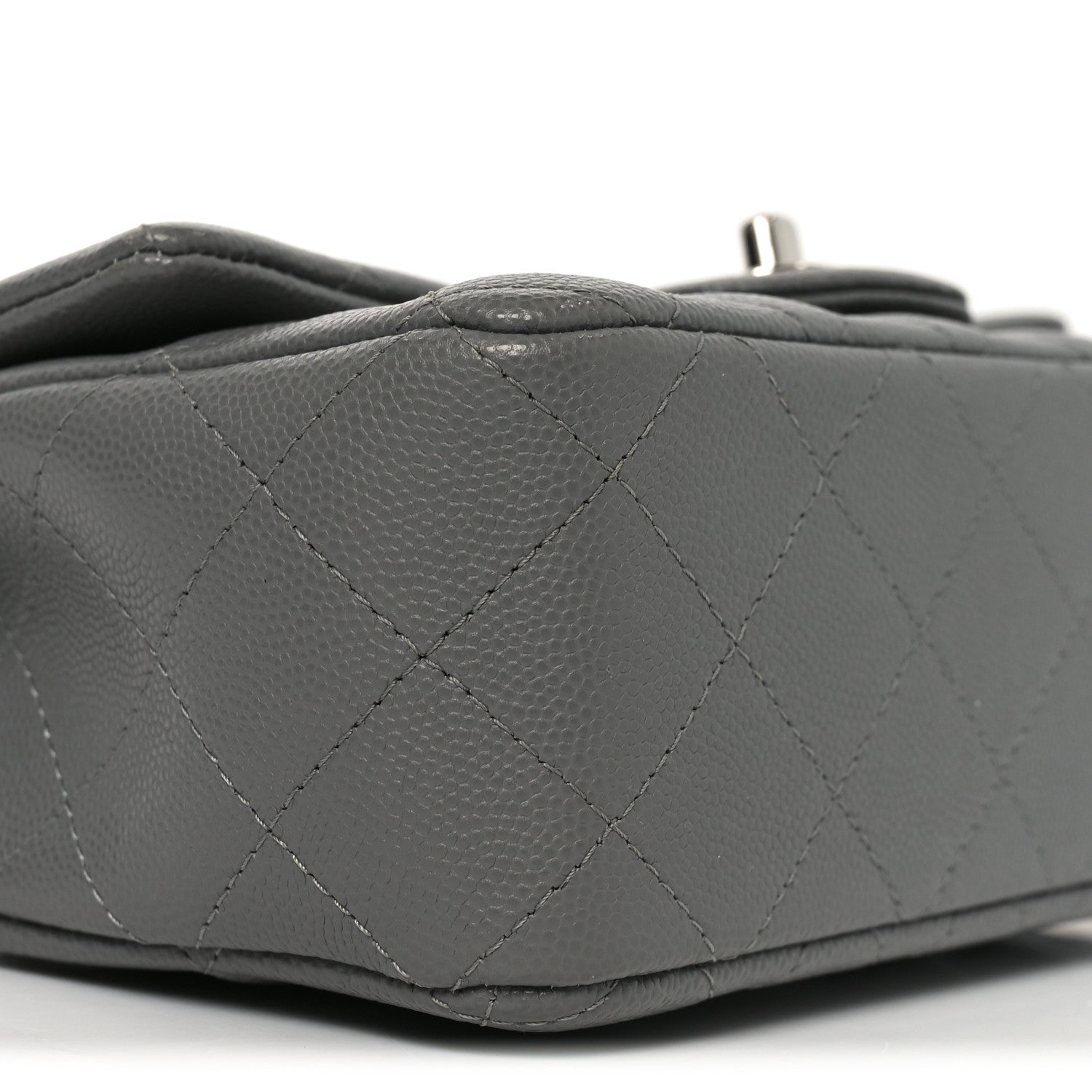Chanel Caviar Quilted Mini Rectangular Flap Grey 9 of 11