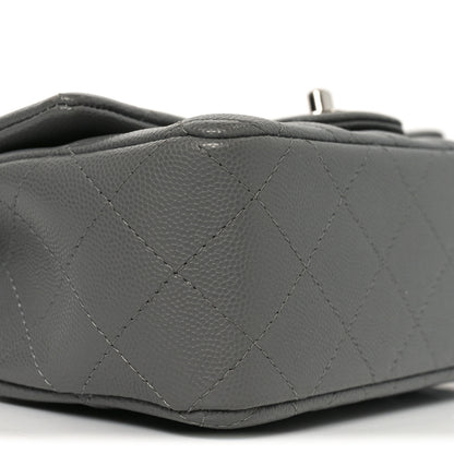 Chanel Caviar Quilted Mini Rectangular Flap Grey 9 of 11