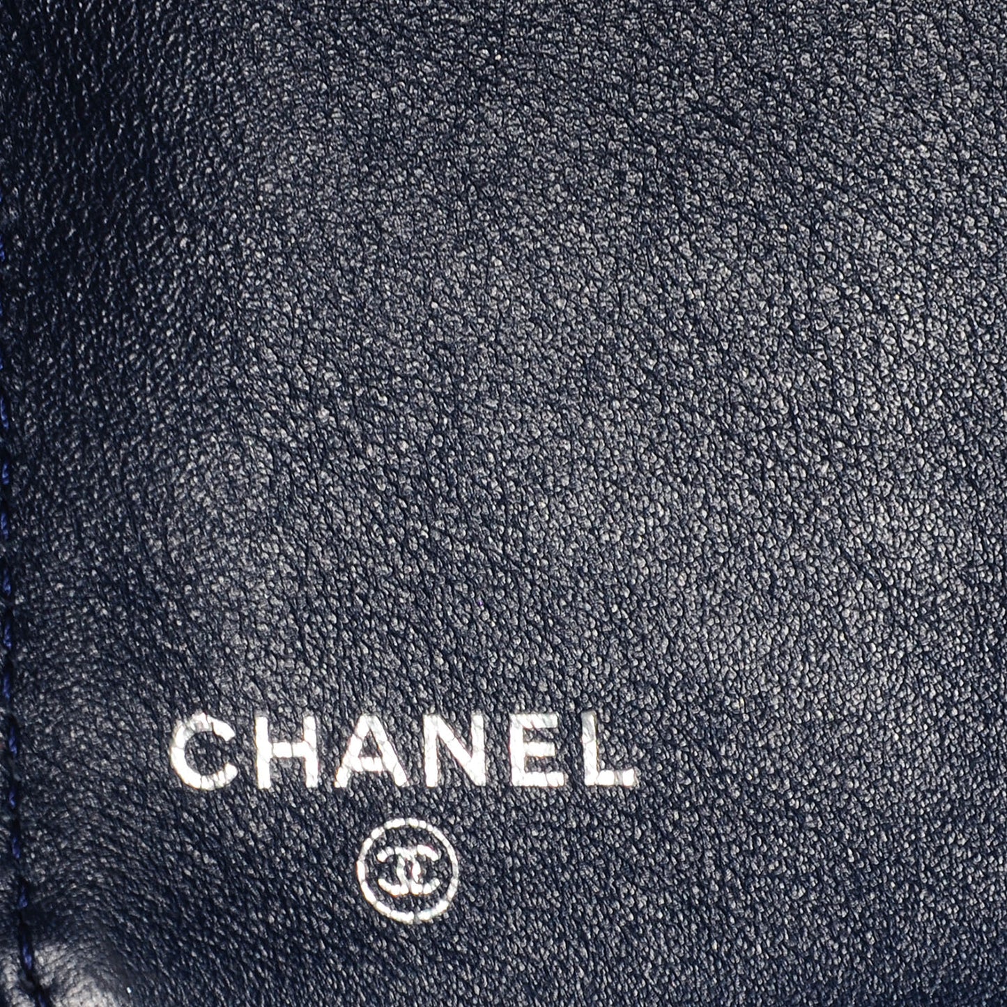 Caviar Large Zip Pocket Wallet Navy Blue