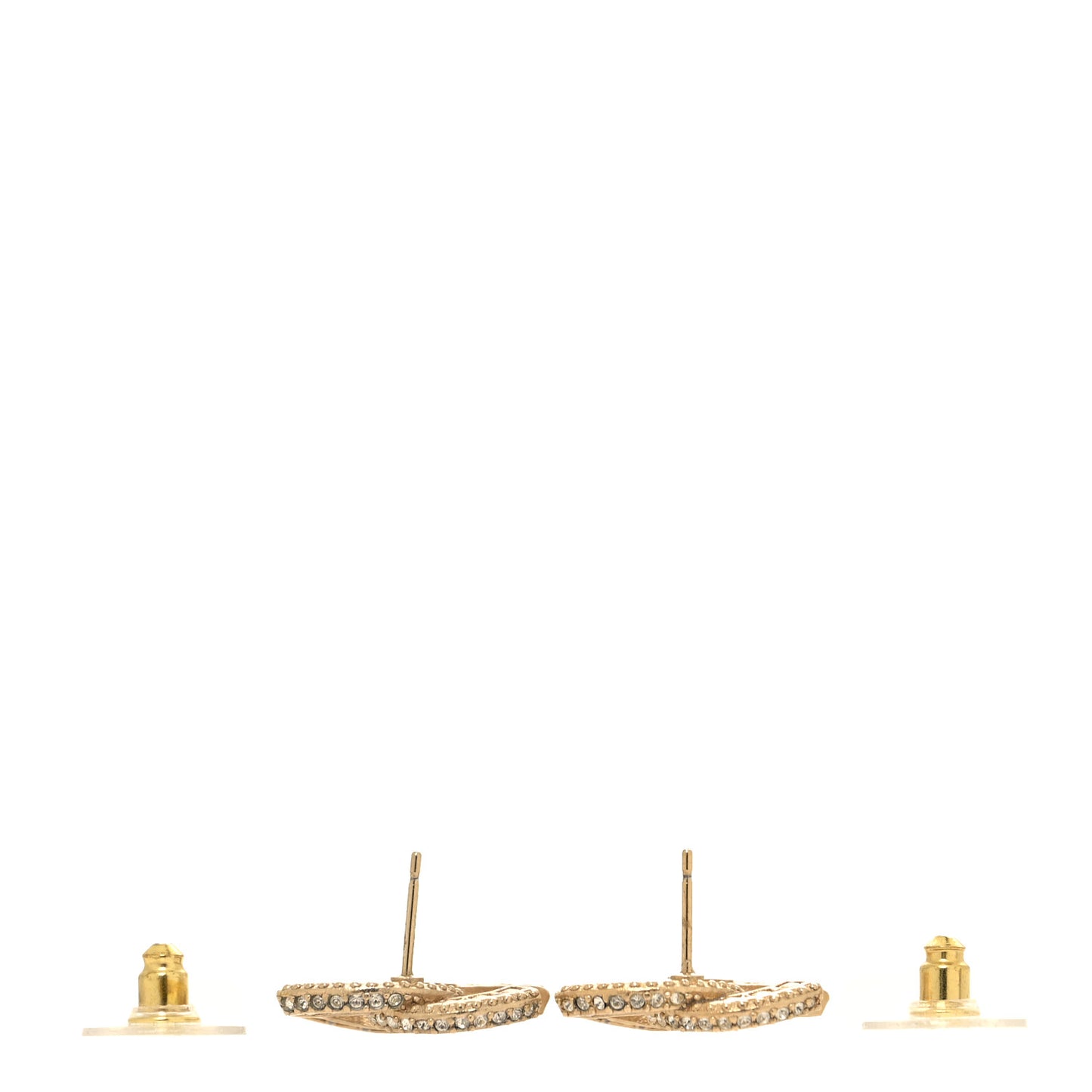 Crystal Timeless CC Earrings Light Gold