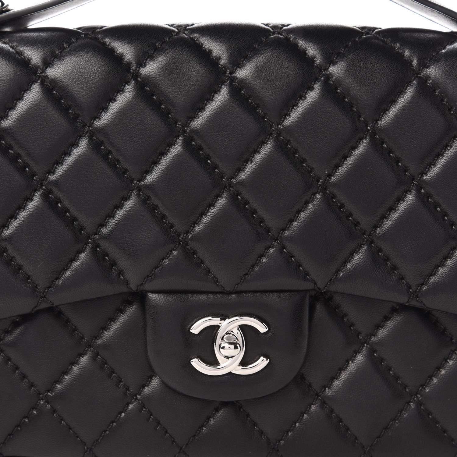 Chanel Lambskin Quilted Jumbo Easy Carry Flap Black 10 of 11