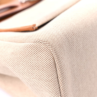 Hermes Vache Hunter Toile Pegase Pop Herbag Zip Retourne 31 PM Capucine Ecru 12 of 13
