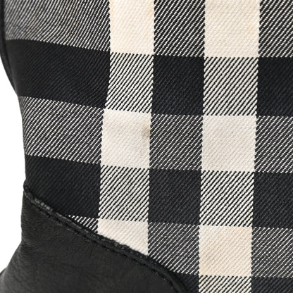 Burberry Canvas Check Calfskin Roll-Up Tote Black White 11 of 11