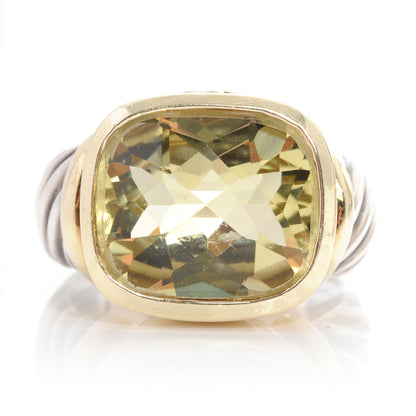 David Yurman Sterling Silver and 14k Lemon Citrine Ring 7 1 of 7
