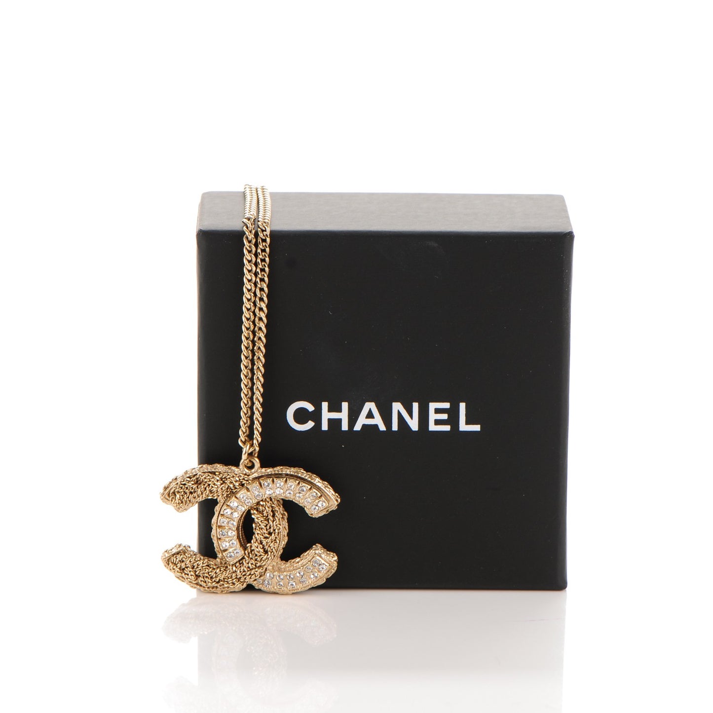 Crystal CC Necklace Light Gold