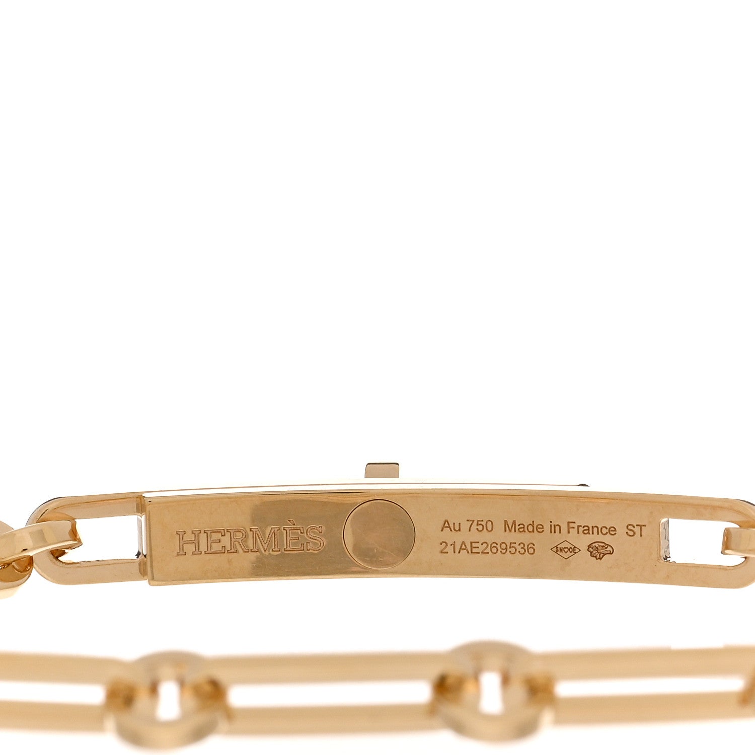 Hermes 18K Yellow Gold Diamond PM Kelly Chaine Bracelet ST 3 of 4