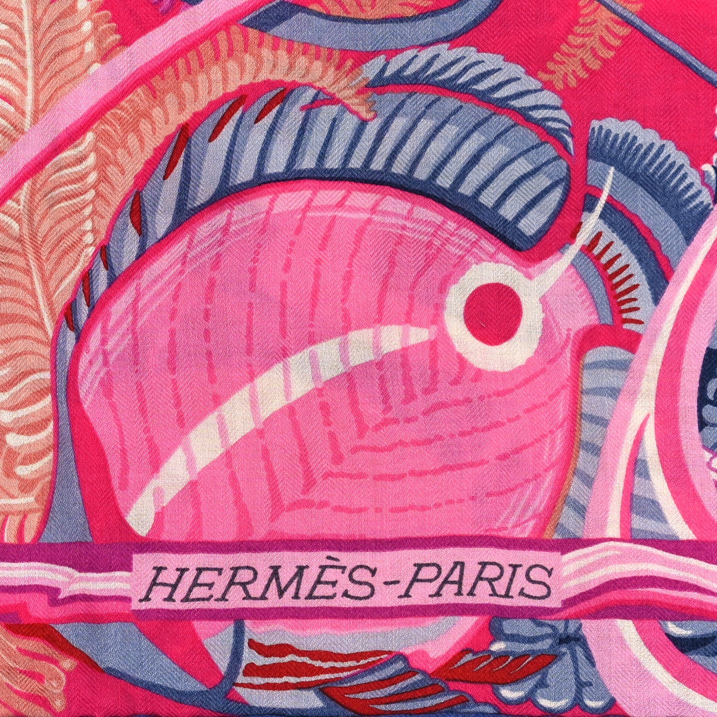 Cashmere Silk De La Mer Au Ciel Shawl 140 Rose Vif Fuchsia Gris Bleuete
