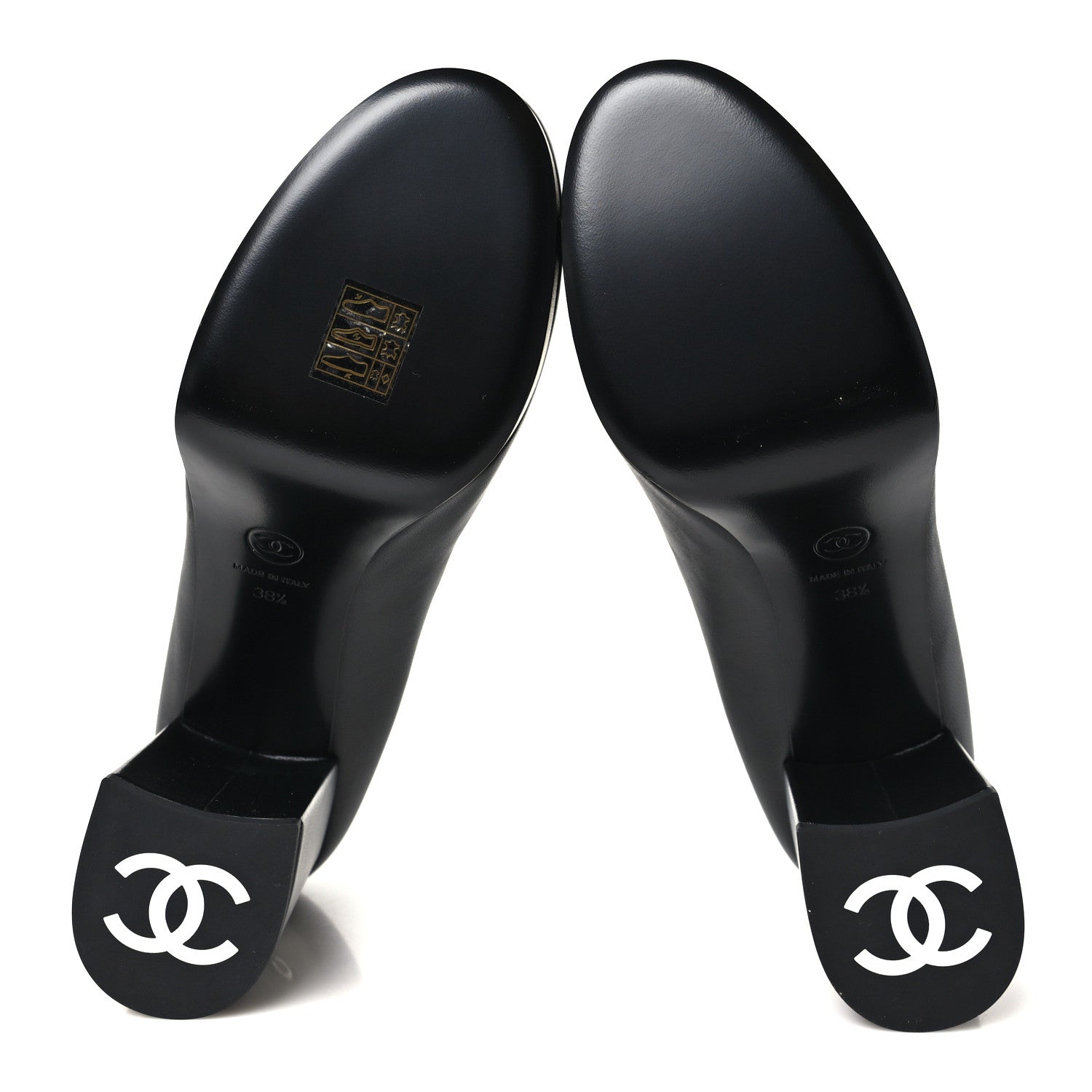 Chanel Lambskin Mary Jane Platform Pumps 38.5 Black 6 of 10