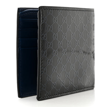 Gucci Patent Microguccissima Bi-Fold Wallet Blue 3 of 8