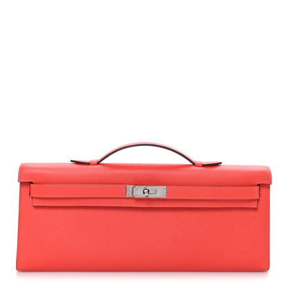 Hermes Epsom Kelly Cut Clutch Pochette Rose Jaipur 1 of 9