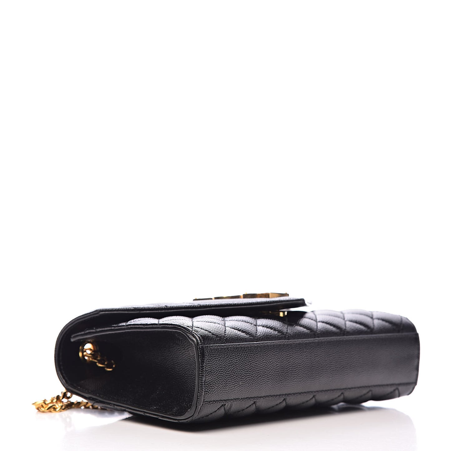 Grain De Poudre Textured Mixed Matelasse Triquilt Small Monogram Satchel Black
