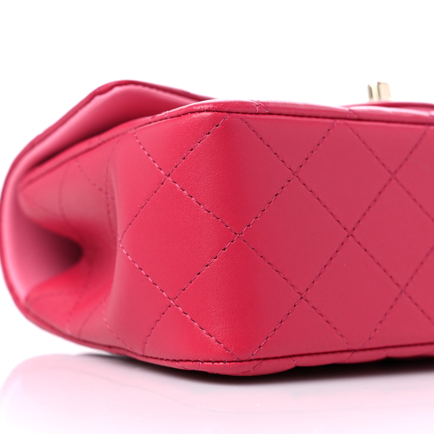 Chanel Lambskin Quilted Bi-Color Mini Top Handle Rectangular Flap Rose 7 of 9