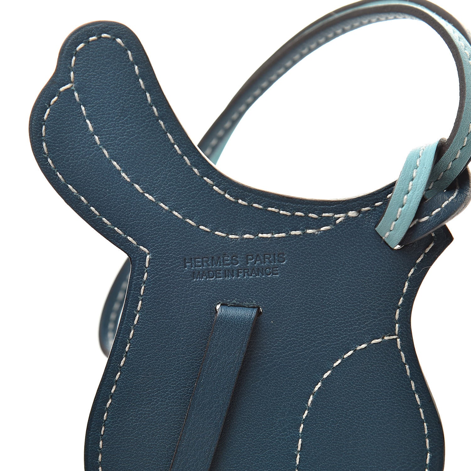 Hermes Swift Paddock Selle Horse Saddle Bag Charm Bleu Atoll Colvert 3 of 4