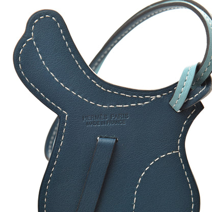 Hermes Swift Paddock Selle Horse Saddle Bag Charm Bleu Atoll Colvert 3 of 4