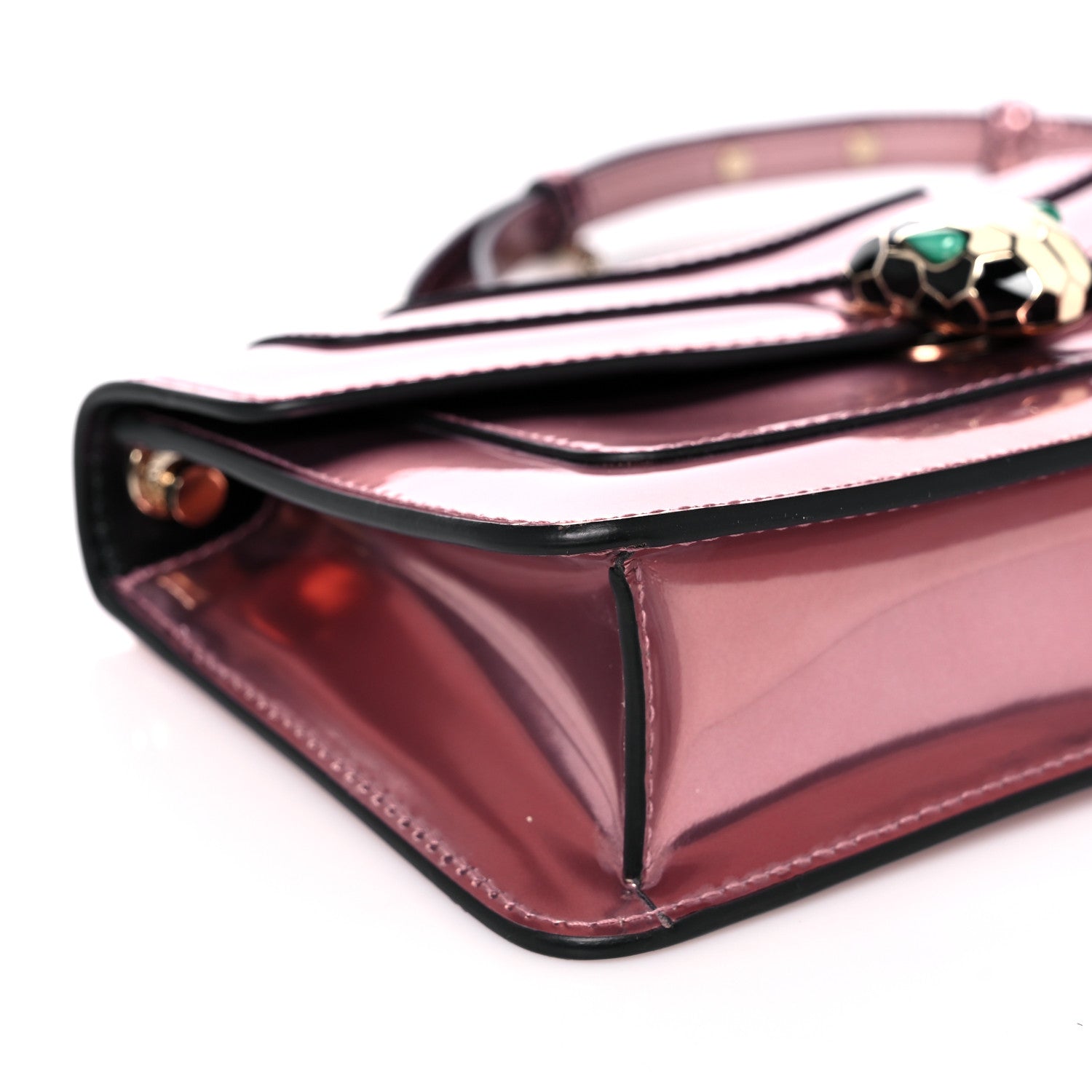 Bulgari Metallic Calfskin Serpenti Medium Crossbody Bag Pink 5 of 16