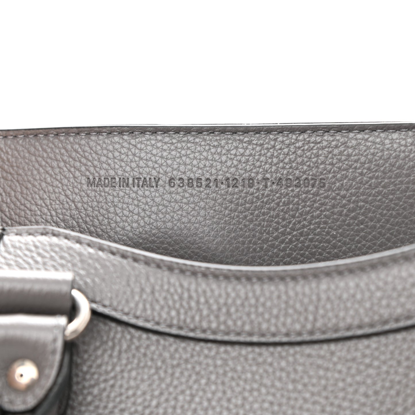 Grained Calfskin Neo Classic Silver Hardware S City Dark Grey