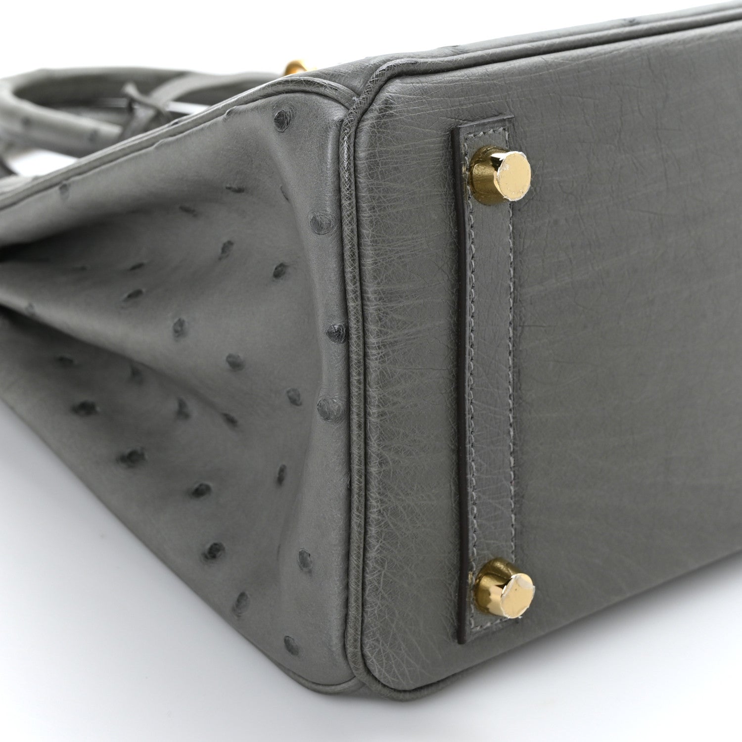 Hermes Ostrich Birkin 25 Gris Meyer 7 of 9