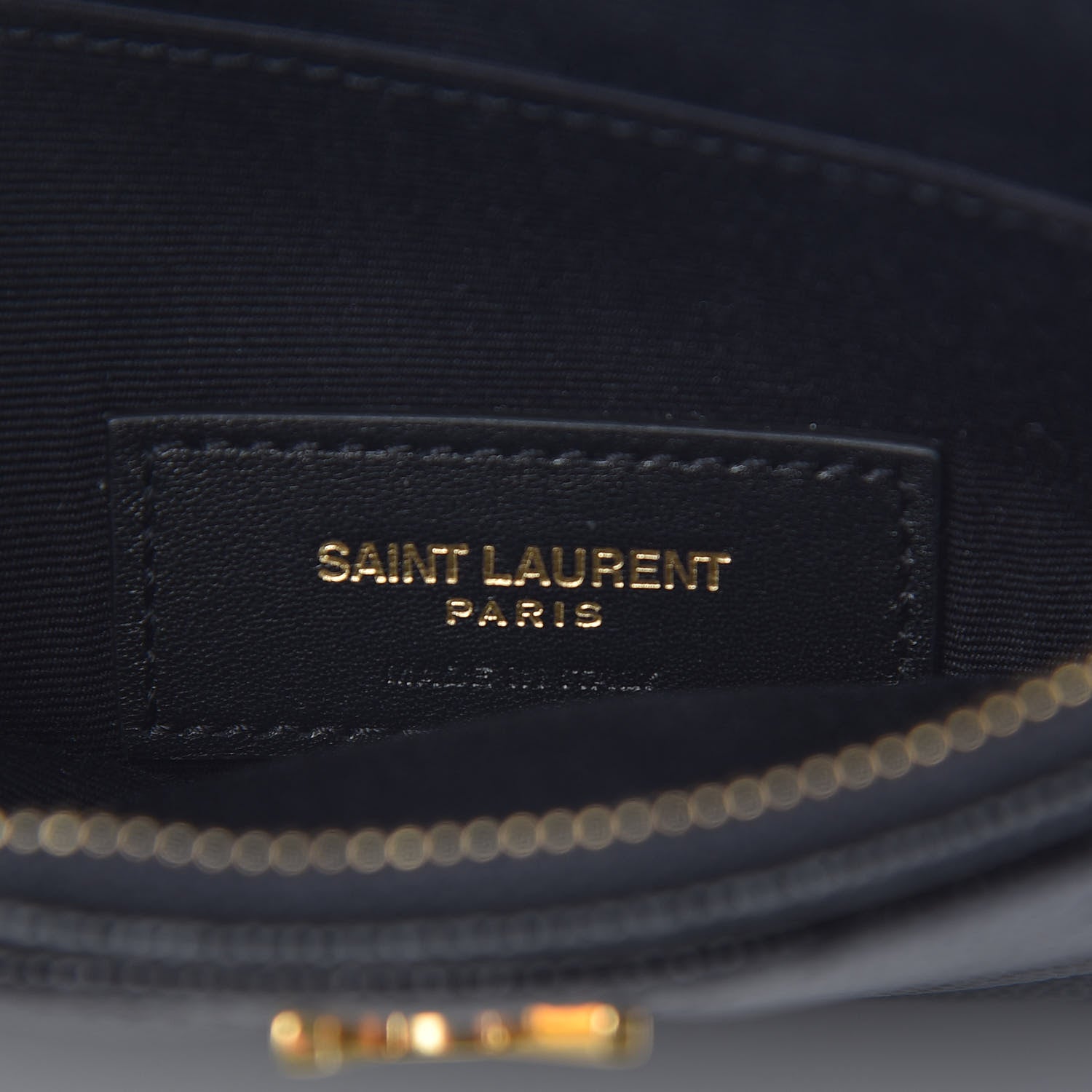 Saint Laurent Grain De Poudre Chevron Monogram Bill Pouch Black 6 of 9