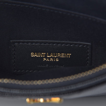 Saint Laurent Grain De Poudre Chevron Monogram Bill Pouch Black 6 of 9