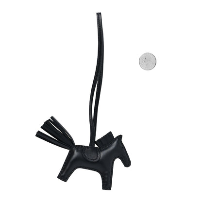 Hermes Milo Lambskin Grigri Rodeo Horse Bag Charm PM So Black 2 of 3