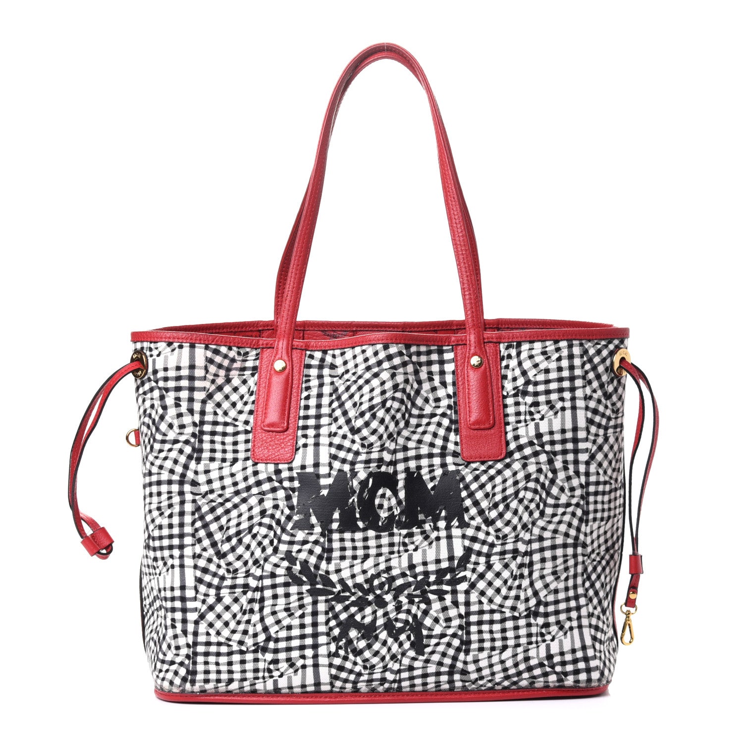 MCM Visetos Medium Liz Reversible Shopper Tote Ruby Red 10 of 16