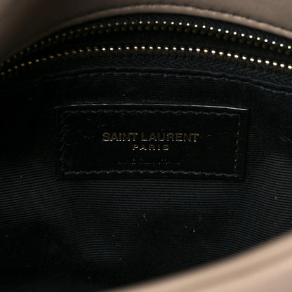 Saint Laurent Lambskin Quilted Toy Loulou Puffer Monogram Chain Satchel Dark Beige 5 of 8