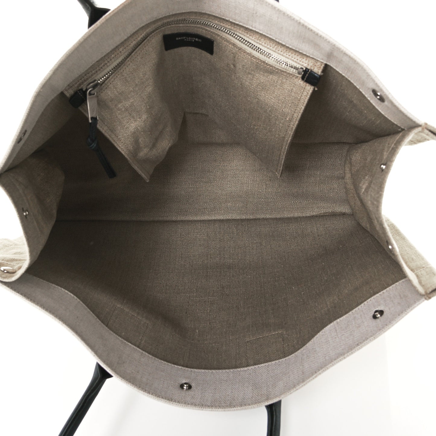 Linen Calfskin Rive Gauche Tote Optic White