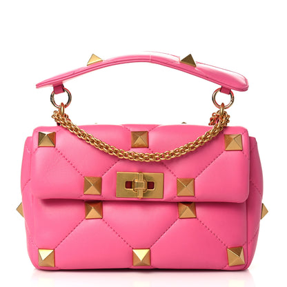 Valentino Garavani Nappa Medium Roman Stud Shoulder Bag Feminine Pink 1 of 8