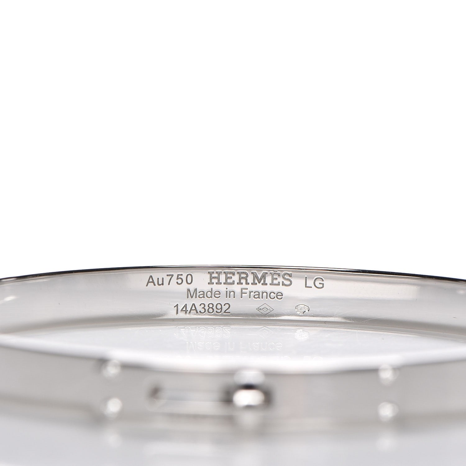 Hermes 18K White Gold Diamond PM Kelly Bracelet LG 4 of 5