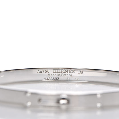 Hermes 18K White Gold Diamond PM Kelly Bracelet LG 4 of 5