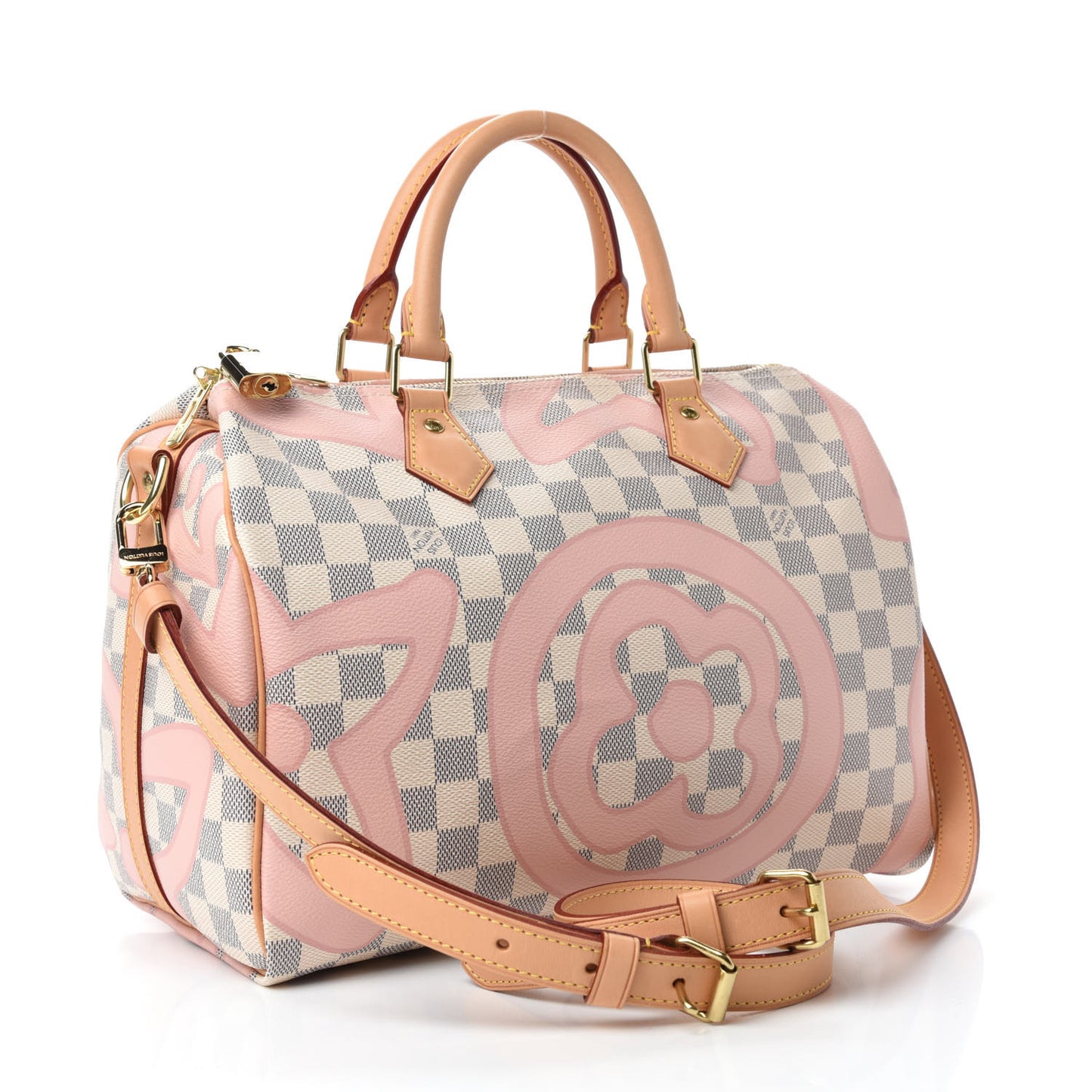 Damier Azur Tahitienne Speedy Bandouliere 30 Rose Ballerine
