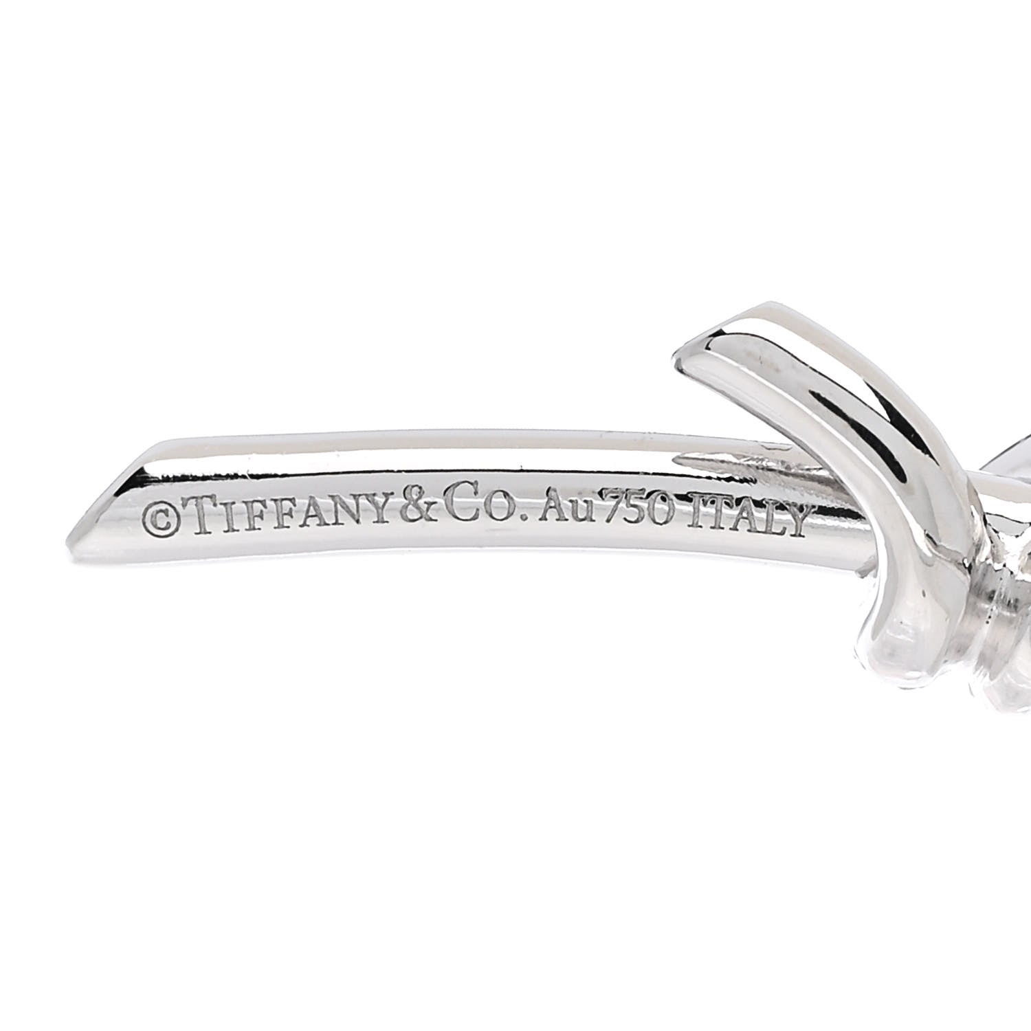 Tiffany 18K White Gold Diamond Tiffany Knot Earrings 4 of 4