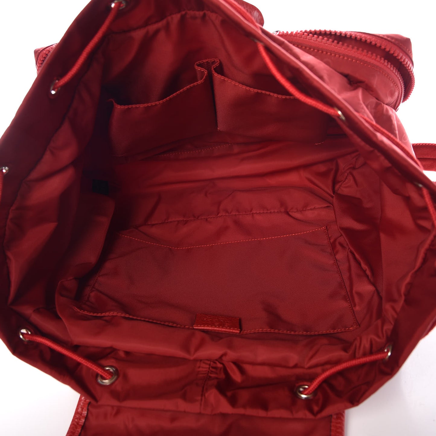 Nylon Monogram Dollar Calfskin Medium Light Single Buckle Backpack Vibrant Red