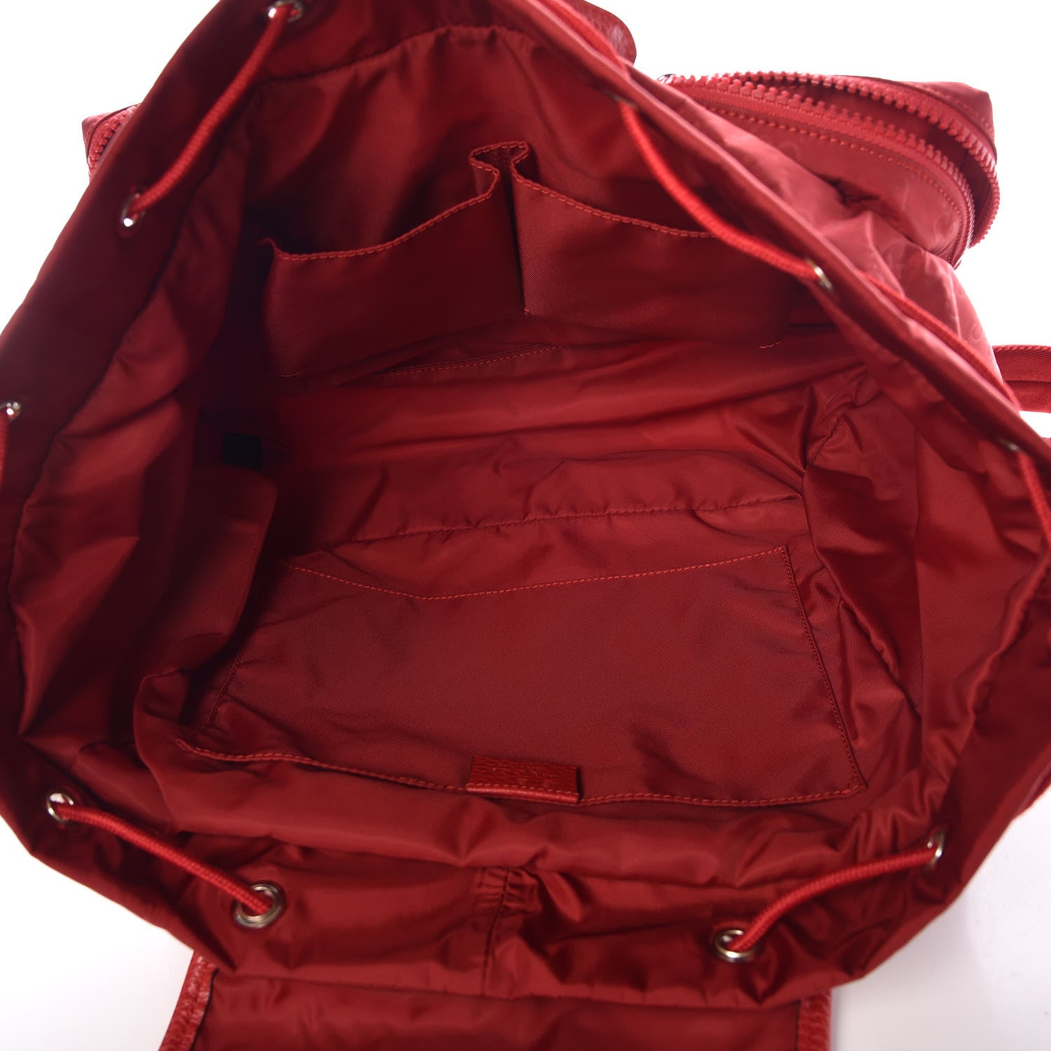Gucci Nylon Monogram Dollar Calfskin Medium Light Single Buckle Backpack Vibrant Red 5 of 9