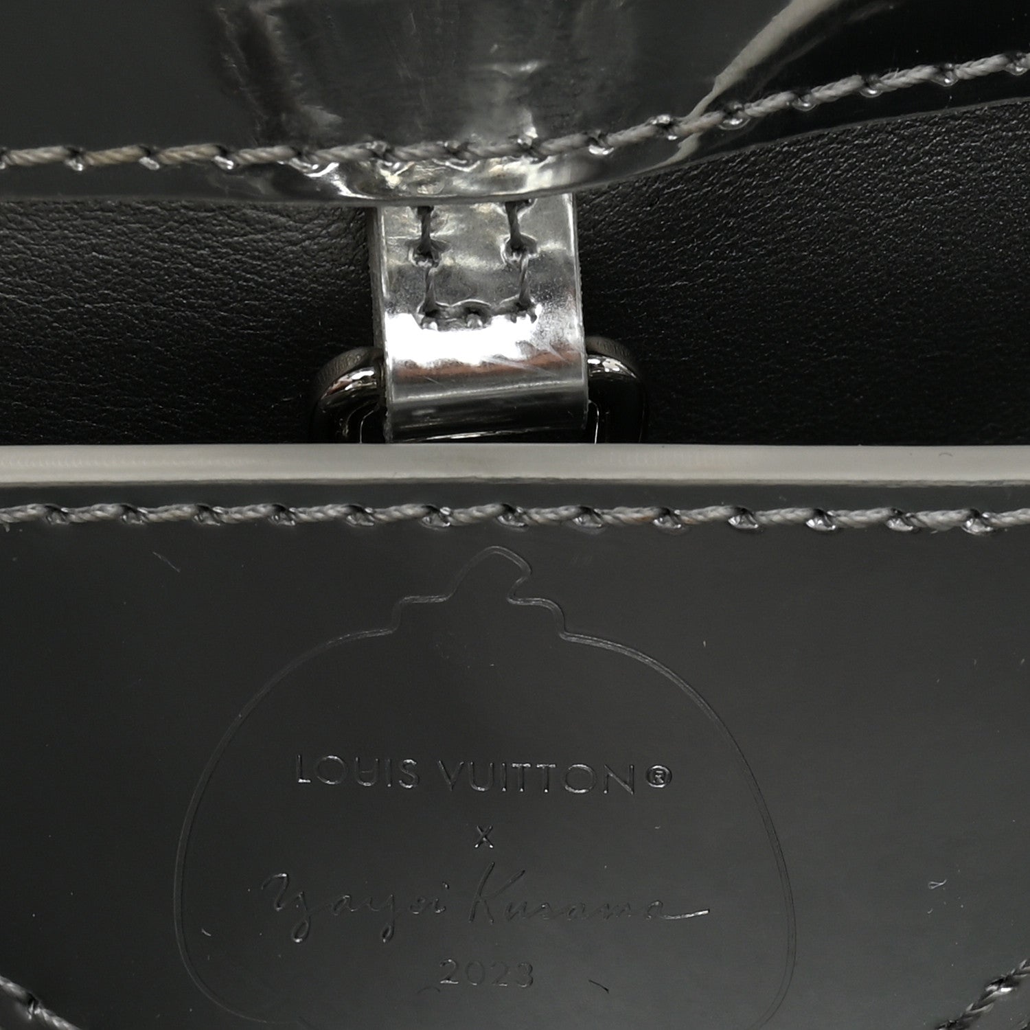 Louis Vuitton LV X YK Metallic Taurillon Brass Metal Dots Capucines BB Silver 6 of 9