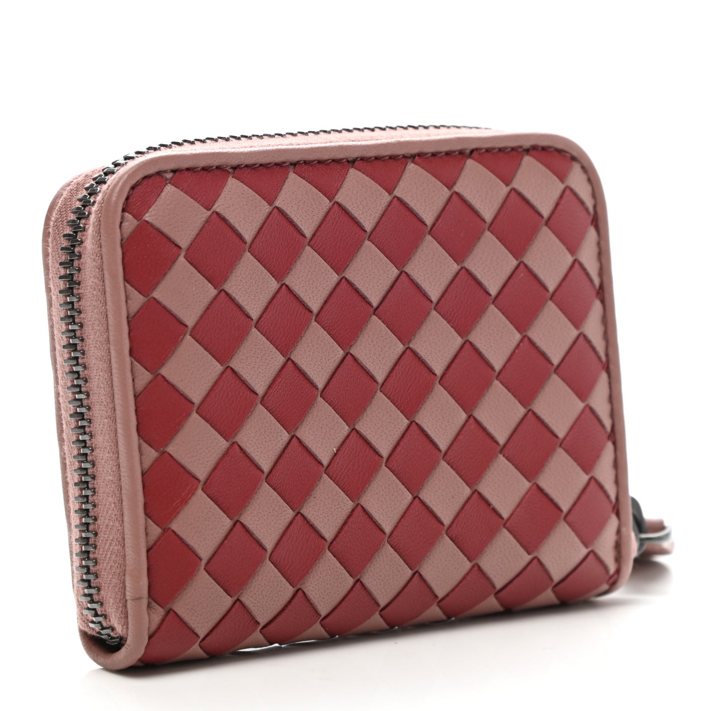 Nappa Intrecciato Zip Around Coin Purse Deco Rose Baccarra Rose