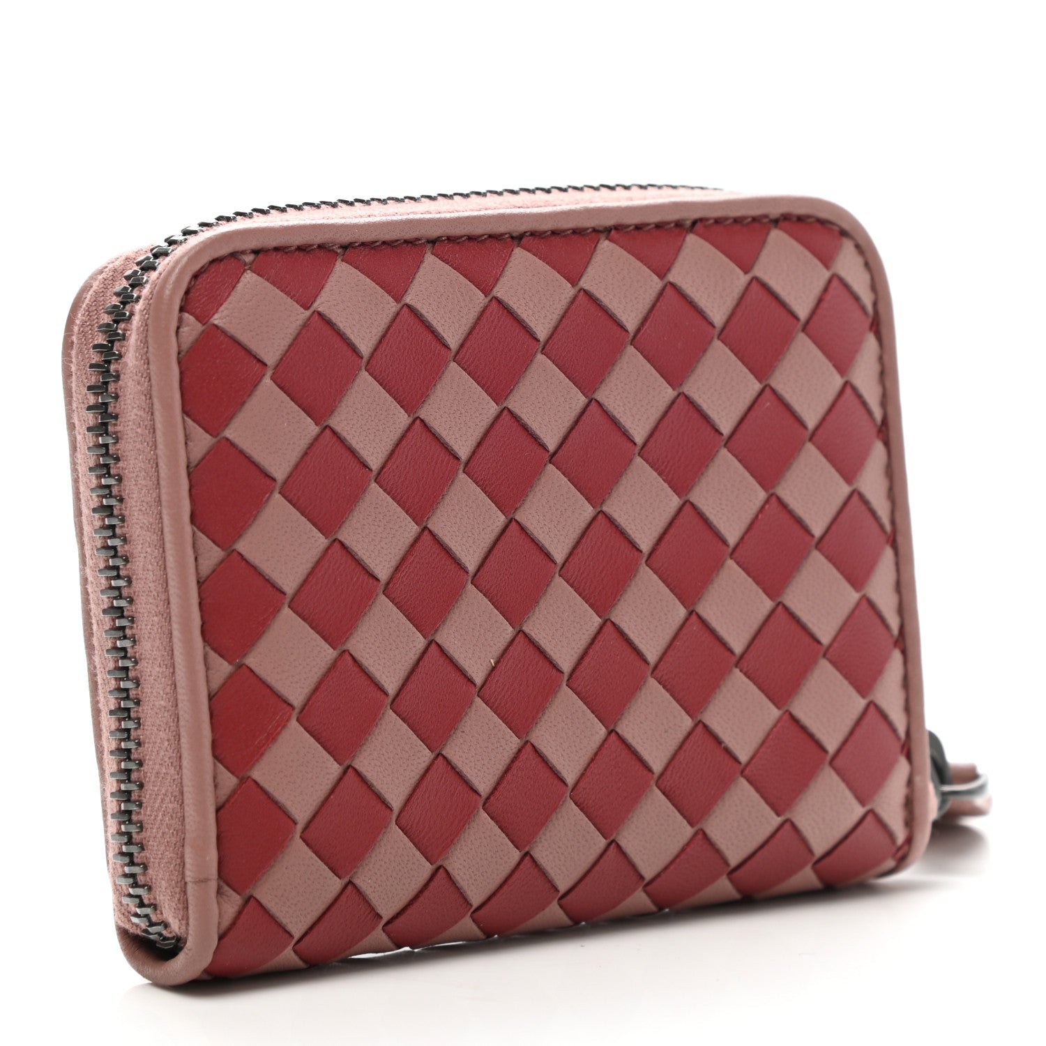 Bottega Veneta Nappa Intrecciato Zip Around Coin Purse Deco Rose Baccarra Rose 3 of 8