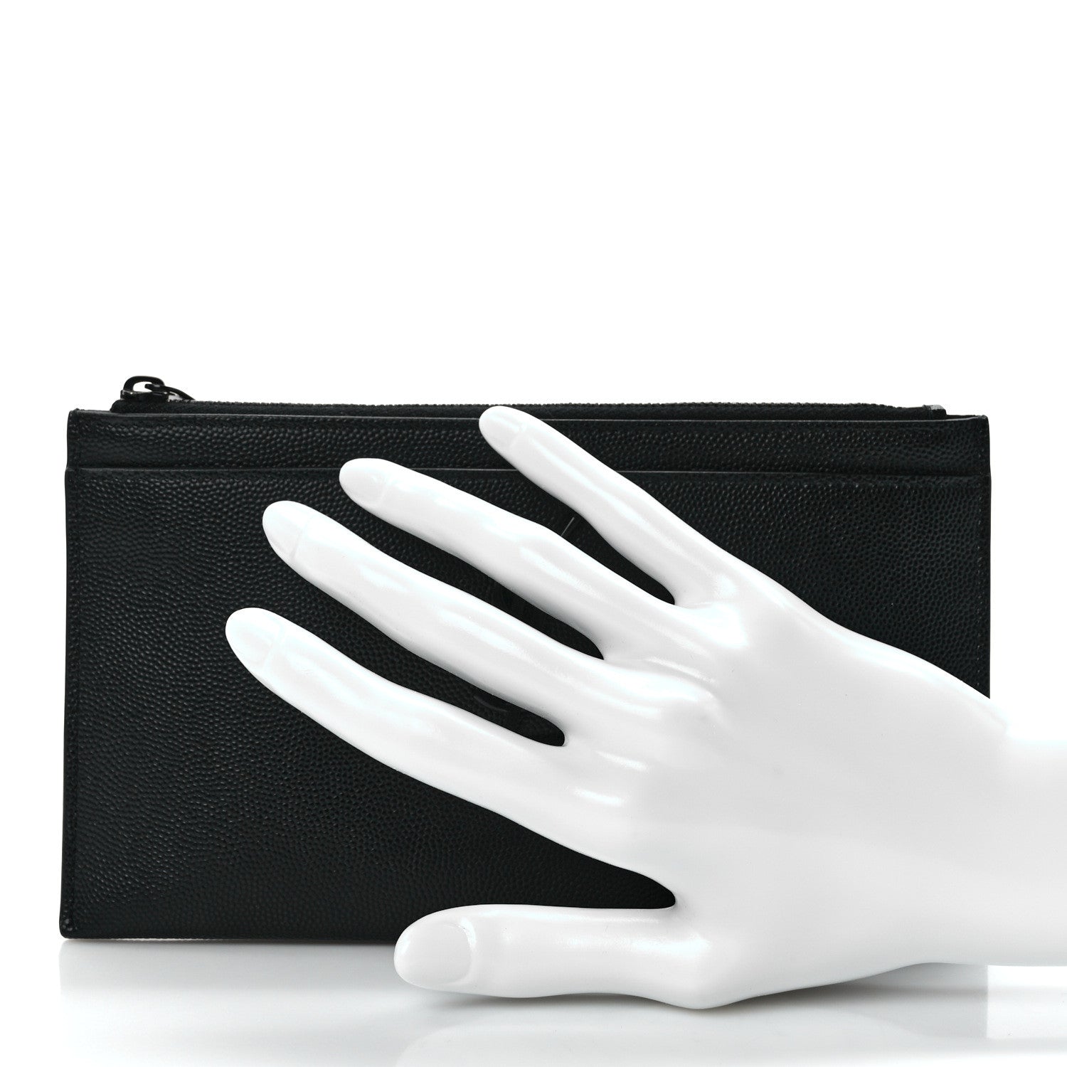 Saint Laurent Grain De Poudre Monogram Bill Pouch Black 2 of 10