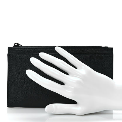 Saint Laurent Grain De Poudre Monogram Bill Pouch Black 2 of 10