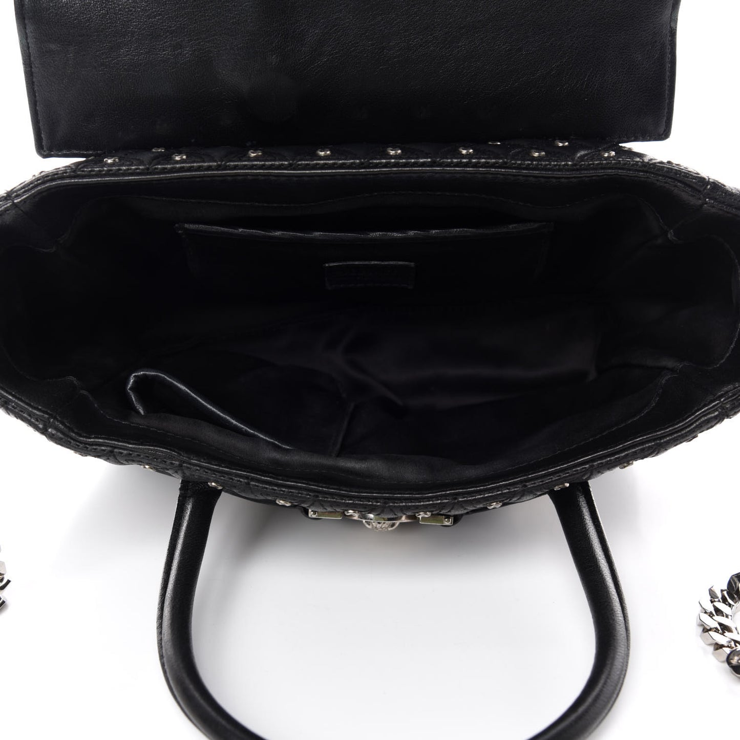 Nappa Trapuntata Triangle Quilted Studded Bag Black