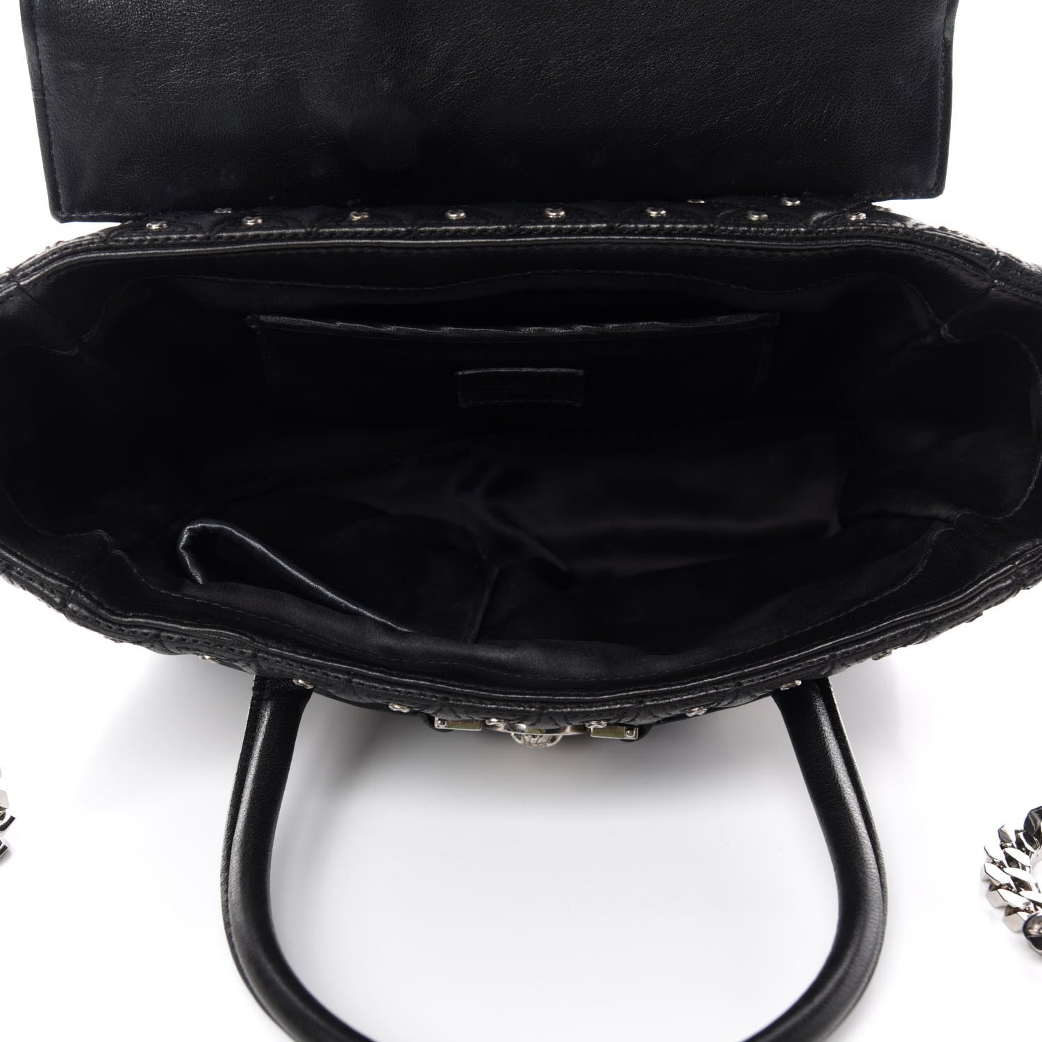 Versace Nappa Trapuntata Triangle Quilted Studded Bag Black 5 of 12