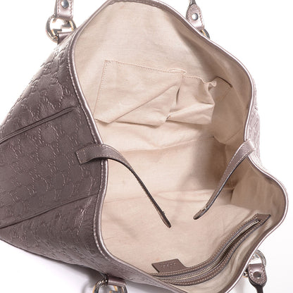 Gucci Metallic Guccissima Medium GG Twins Tote Mauve 5 of 7