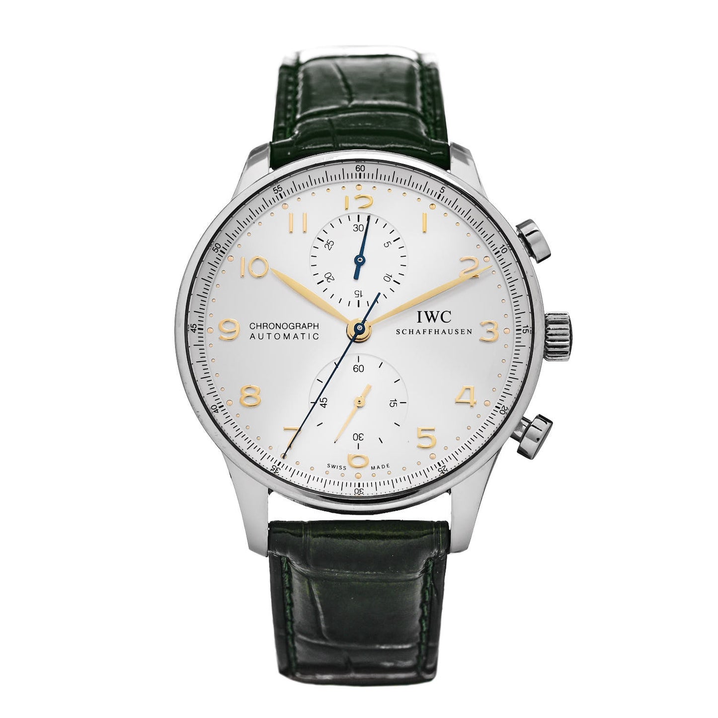 Stainless Steel Alligator 41mm Portugieser Chronograph Automatic Watch IW371604