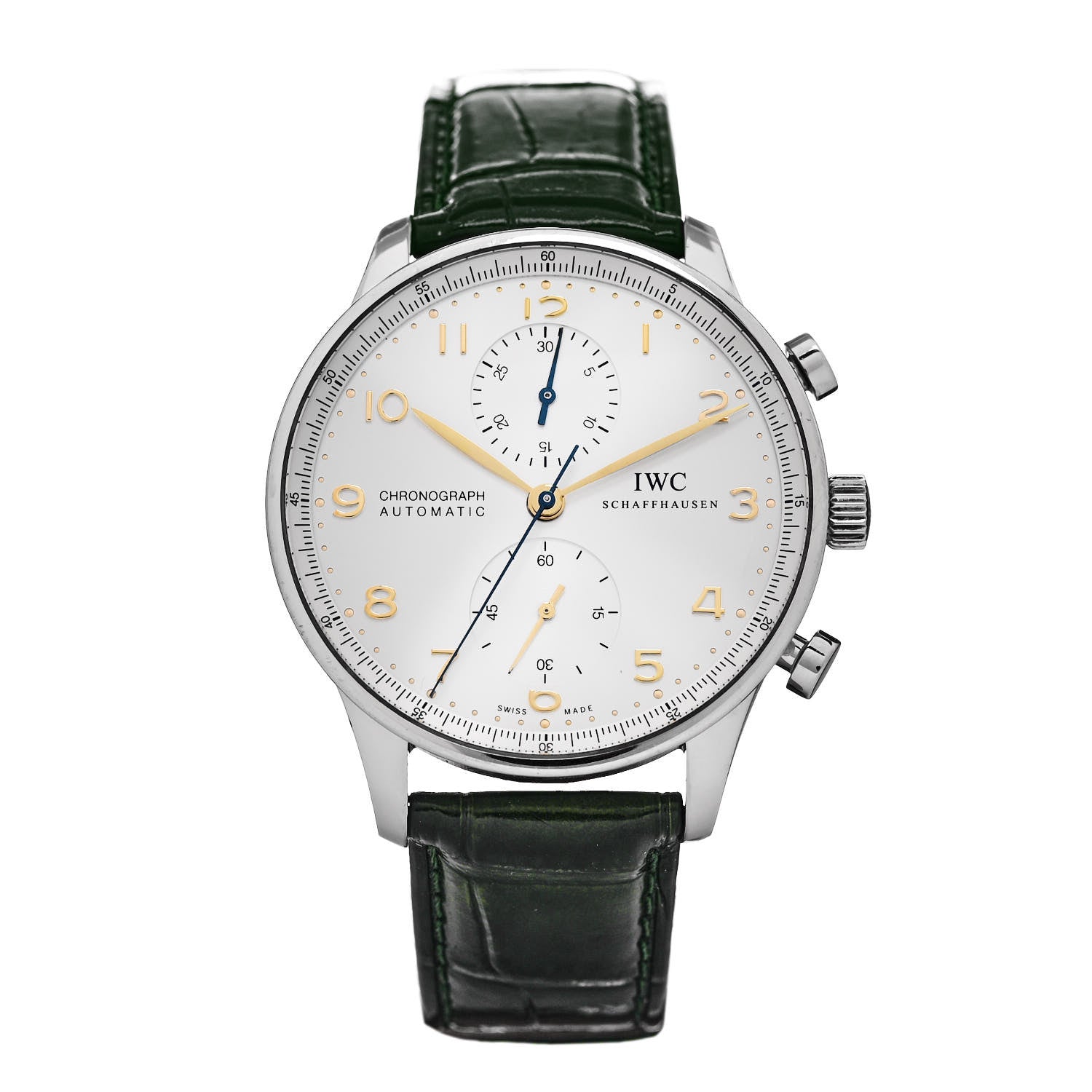 IWC Stainless Steel Alligator 41mm Portugieser Chronograph Automatic Watch IW371604 1 of 4