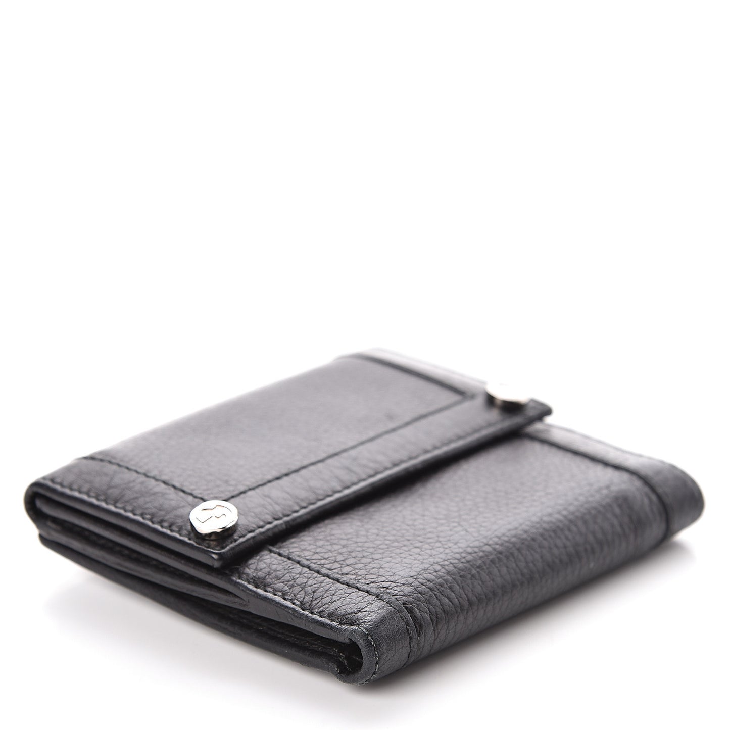Calfskin Compact Interlocking G Wallet Black