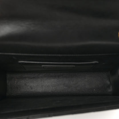 Saint Laurent Lambskin Matelasse Chevron Medium Monogram Satchel Black 6 of 13