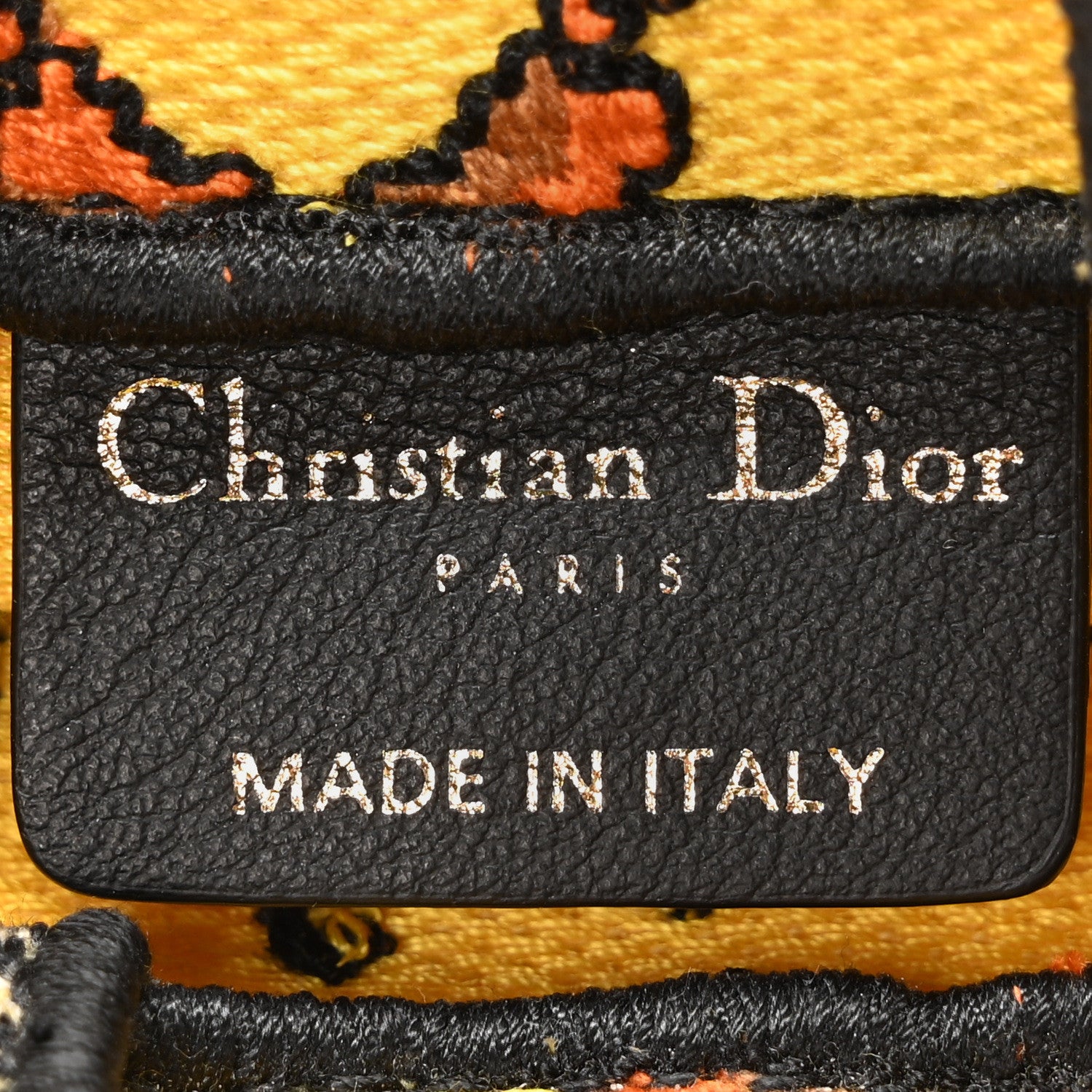 Christian Dior Canvas Embroidered Pixel Zodiac Mini Book Tote Phone Bag Jaune Multicolor 6 of 10