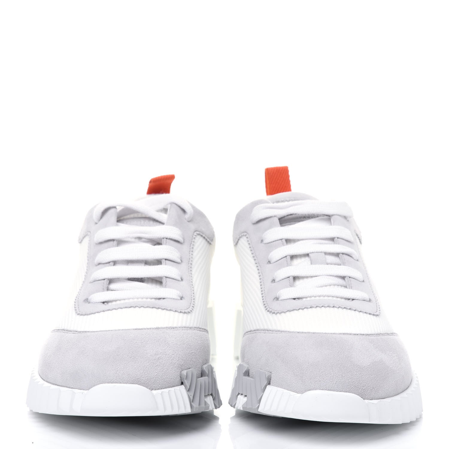 Hermes Technical Canvas Suede Goatskin Bouncing Sneakers 38 White Multicolor 2 of 8