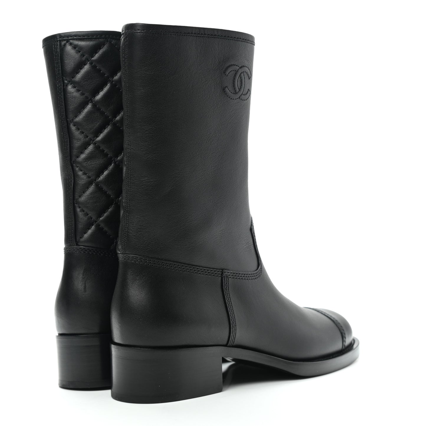 Calfskin CC Boots 39 Black