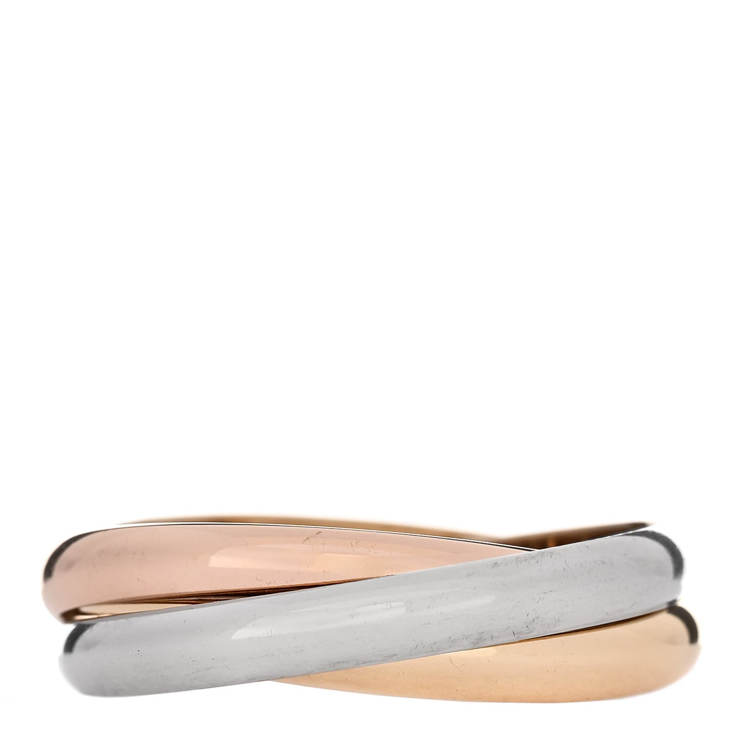 Cartier 18K Pink Yellow White Gold Small Trinity Ring 59 8.75 3 of 5